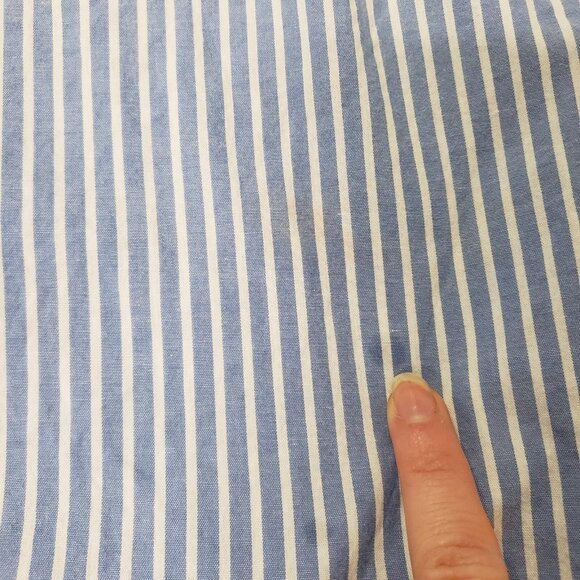 Woman Within Striped Button Up Top Size 2X Blue Capsule Nautical Preppy Classic - Picture 10 of 16